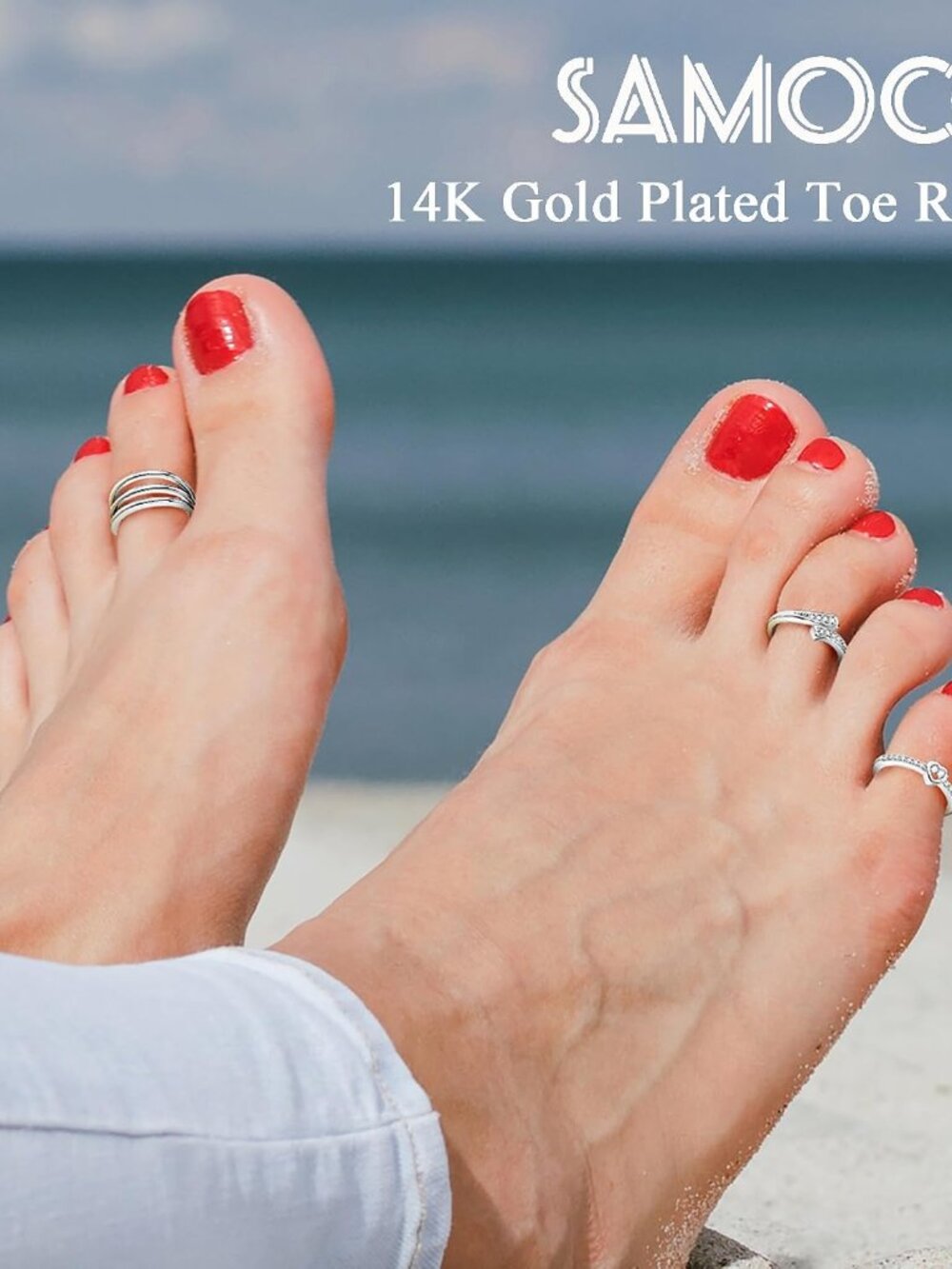 8 Pcs Toe Rings for Women - Picture 2 of 6
